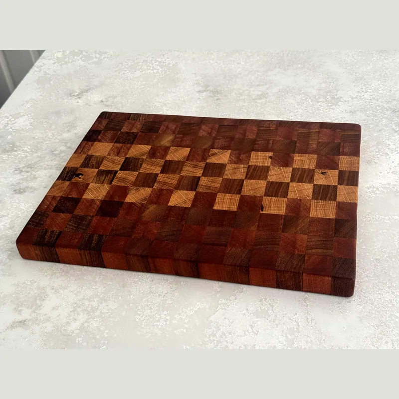 End Grain Chopping Board, angle view