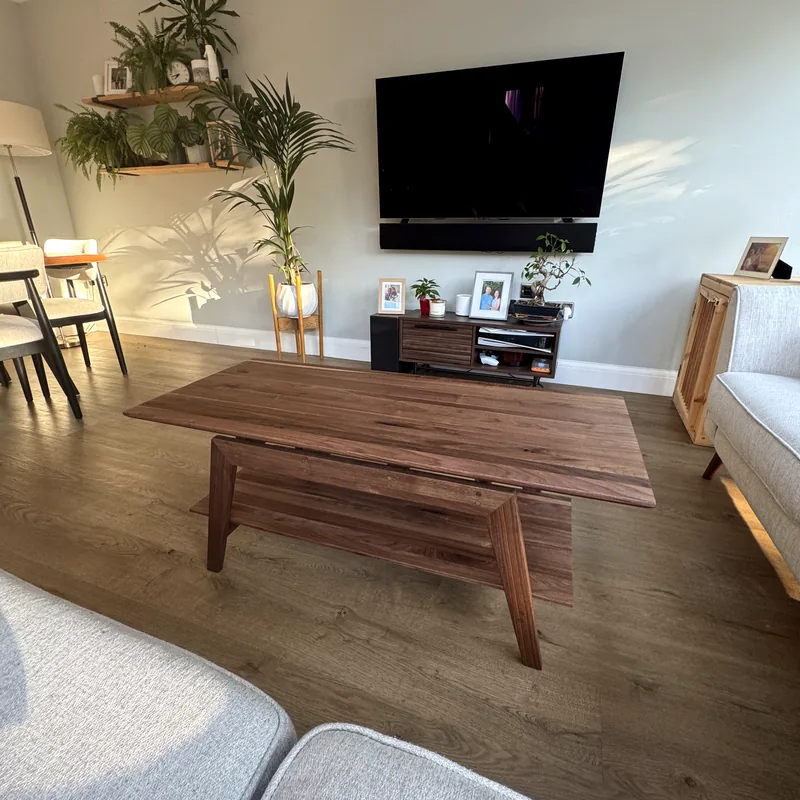 Walnut Coffee Table, high view